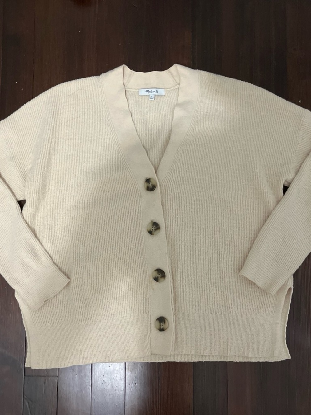 Madewell cream button up knit cardigan